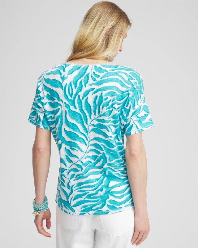 Linen Leaves Sweater Trim Tee - image 3